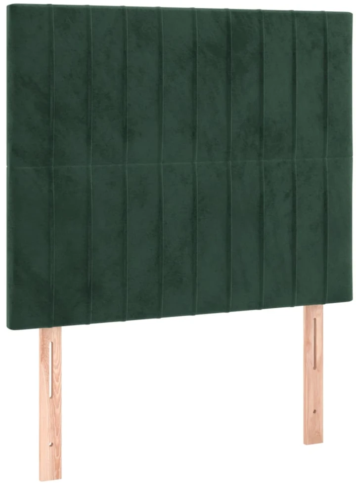 Lova Galvūgalis su LED, tamsiai žalias, 80x5x118/128cm, aksomas