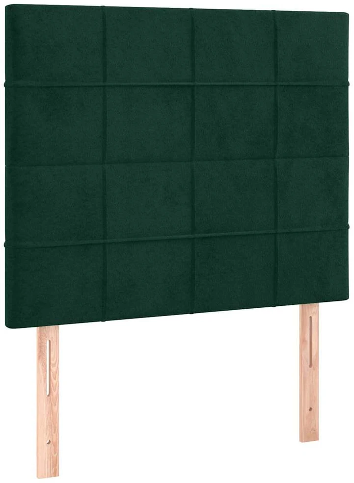 Lova Galvūgalis su LED, tamsiai žalias, 90x5x118/128cm, aksomas