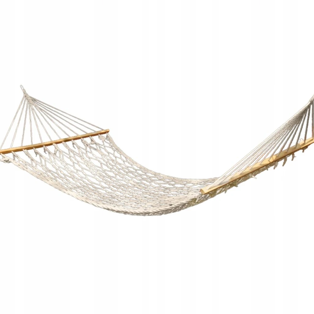 Garden Line Bēržas šniūro hamakas su skersiniu, Boho stiliaus, 200x80 cm