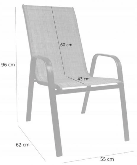 Gardenline metalinė sodo kėdė, pilka spalva