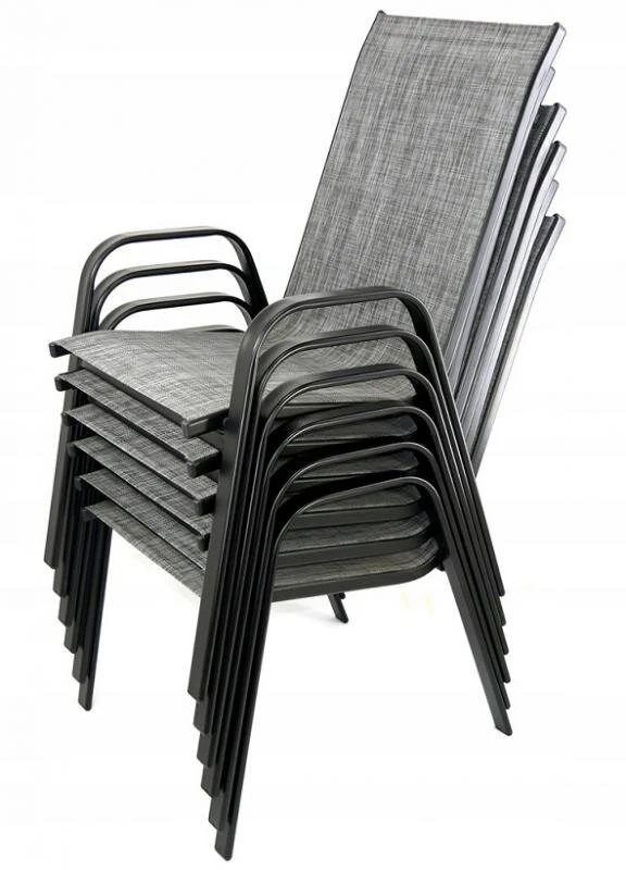 Gardenline metalinė sodo kėdė, pilka spalva