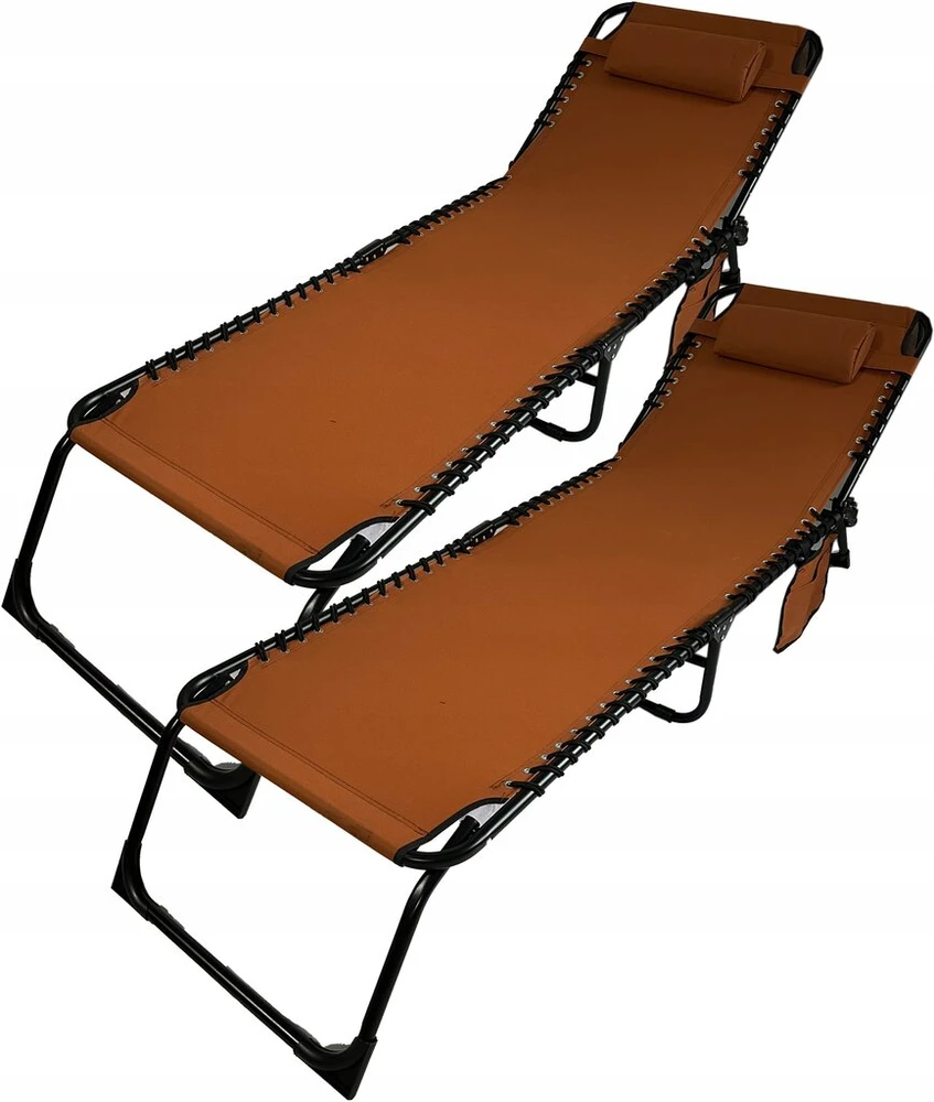 Gardenline Sodo gultas paplūdimio gultas sulankstoma lova su kišene 190x58x30cm