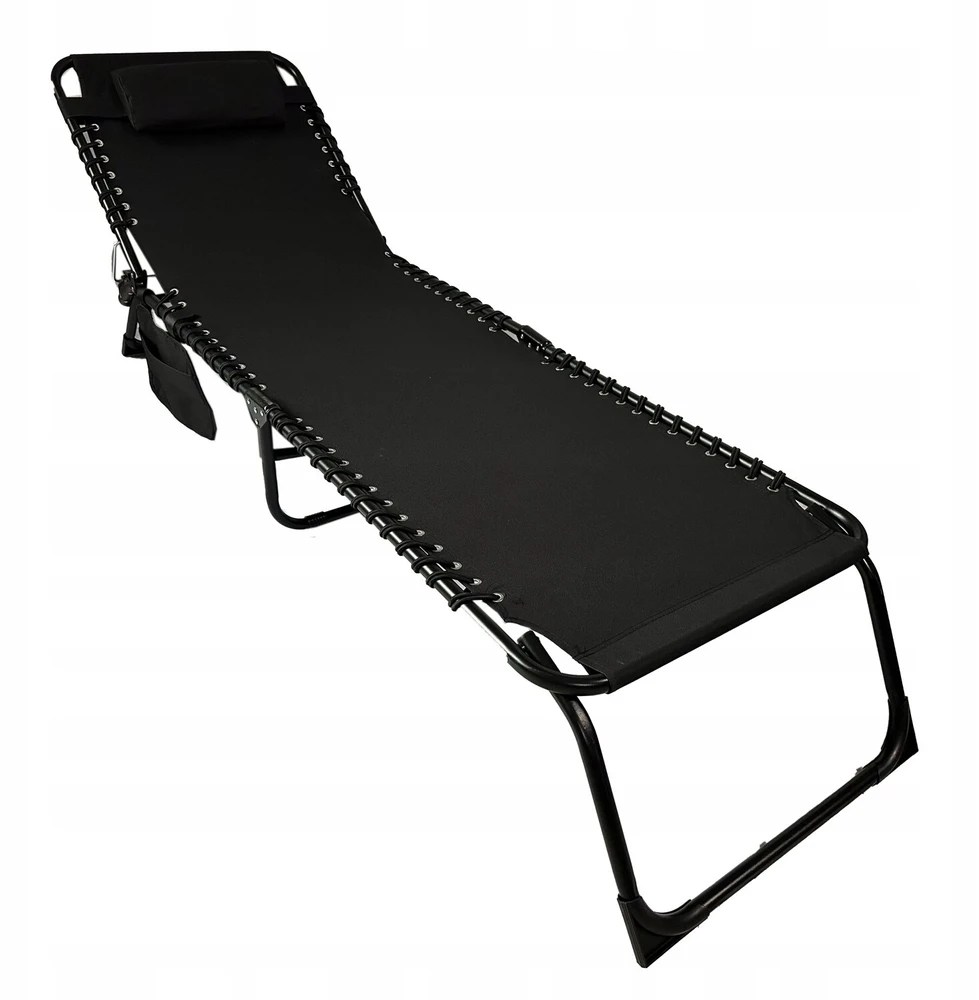 Gardenline Sodo gultas paplūdimio gultas sulankstoma lova su kišene 190x58x30cm