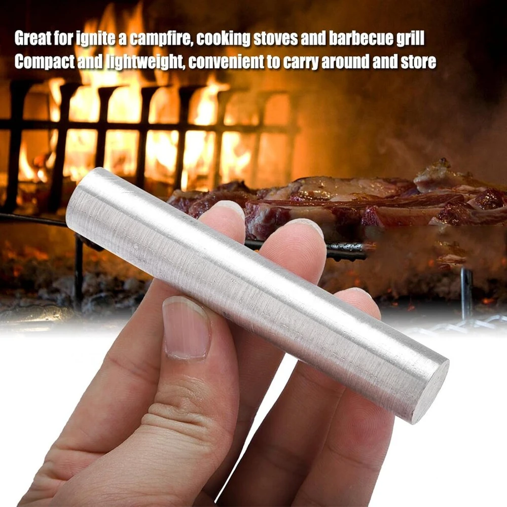 Garosa magnio strypas Mg 99 99% didelio grynumo 18 mm x 100 mm išgyvenimo rinkinys titnago elementas avarinis ugnies skeltuvas stovyklavimui žygiams avariniai priedai