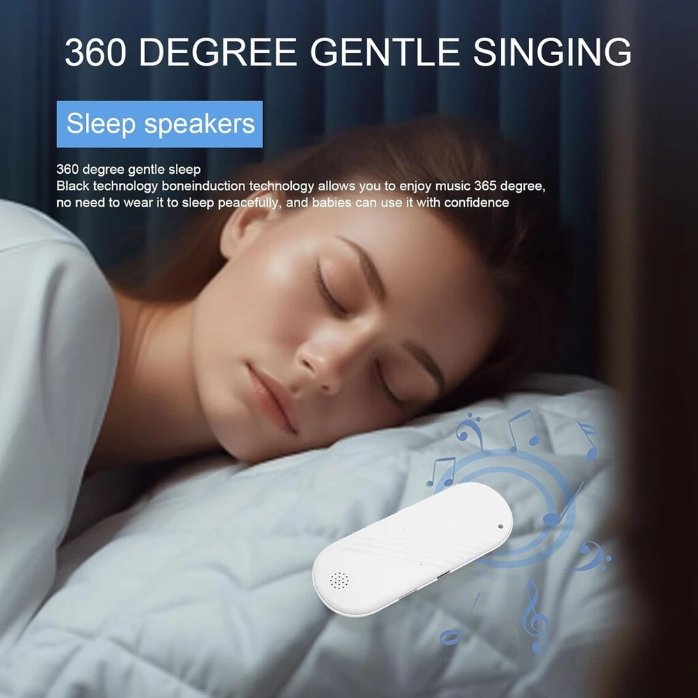 Kompiuterio kolonėlės Garsiakalbis po pagalve, miegokite ilgiau su raminančiais garsais, daugiafunkcinis stereo gilus žemų dažnių „bluetooth“ linijos garsiakalbis miegui (baltas)