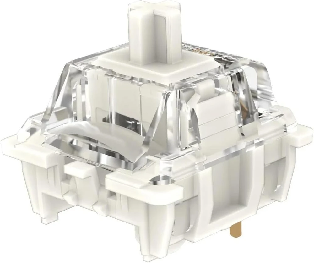 Gateron 5 kontaktų G Baltas Clear Pro 3.0 jungiklis, iš anksto suteptas 3 kontaktų Rgb Smd linijinis mechaninei žaidimų klaviatūrai (72 vnt., Pro Baltas 3.0)