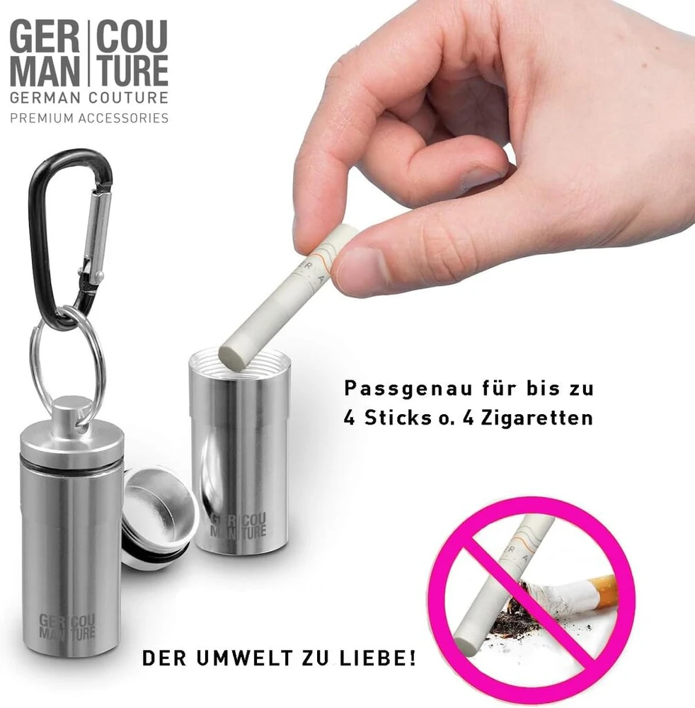 Gc 3 x kišeninė peleninė mini lazdelės formos puodelis su karabinu, suderinama su iqos iluma prime terea ir heets lazdelėmis, žolelių dėžutė, 3 dalių rinkinys, sidabrinė/juoda