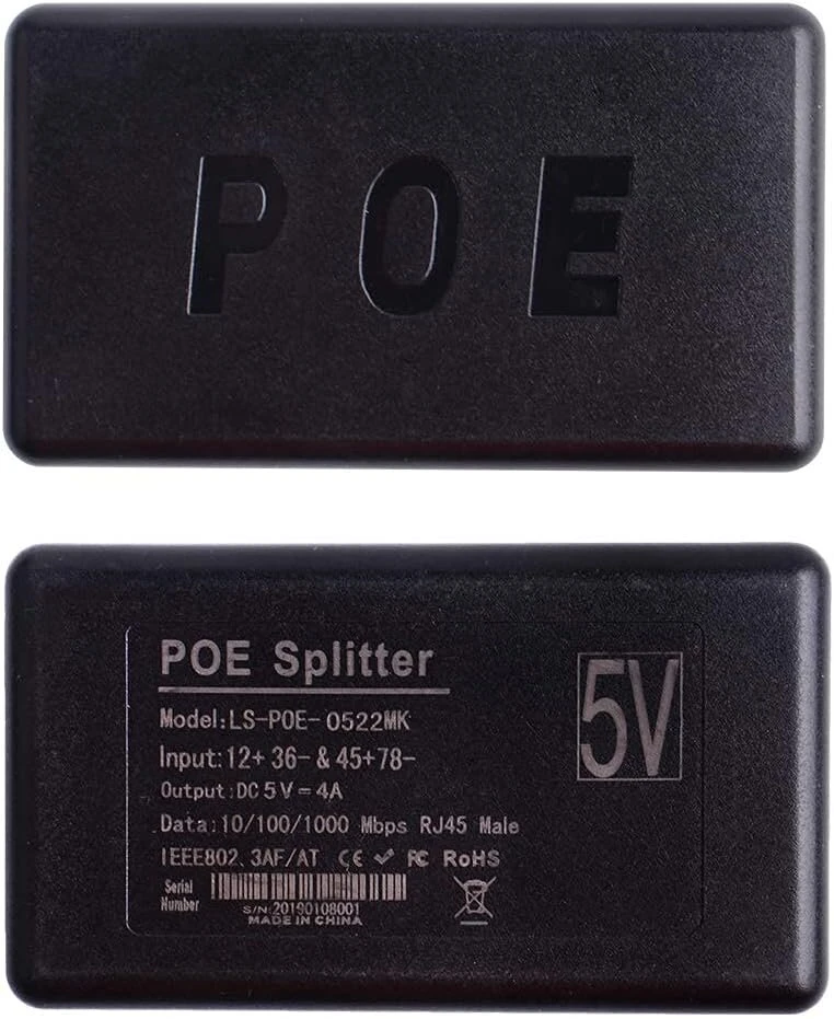 Geeekpi Gigabit Usb-c Poe skirstytuvas 48 V į 5 V Ieee802.3af maitinimas per ethernet, skirtas raspberry pi 4b+/3b+, planšetiniams kompiuteriams, dropcam (48v į 5v 4a)
