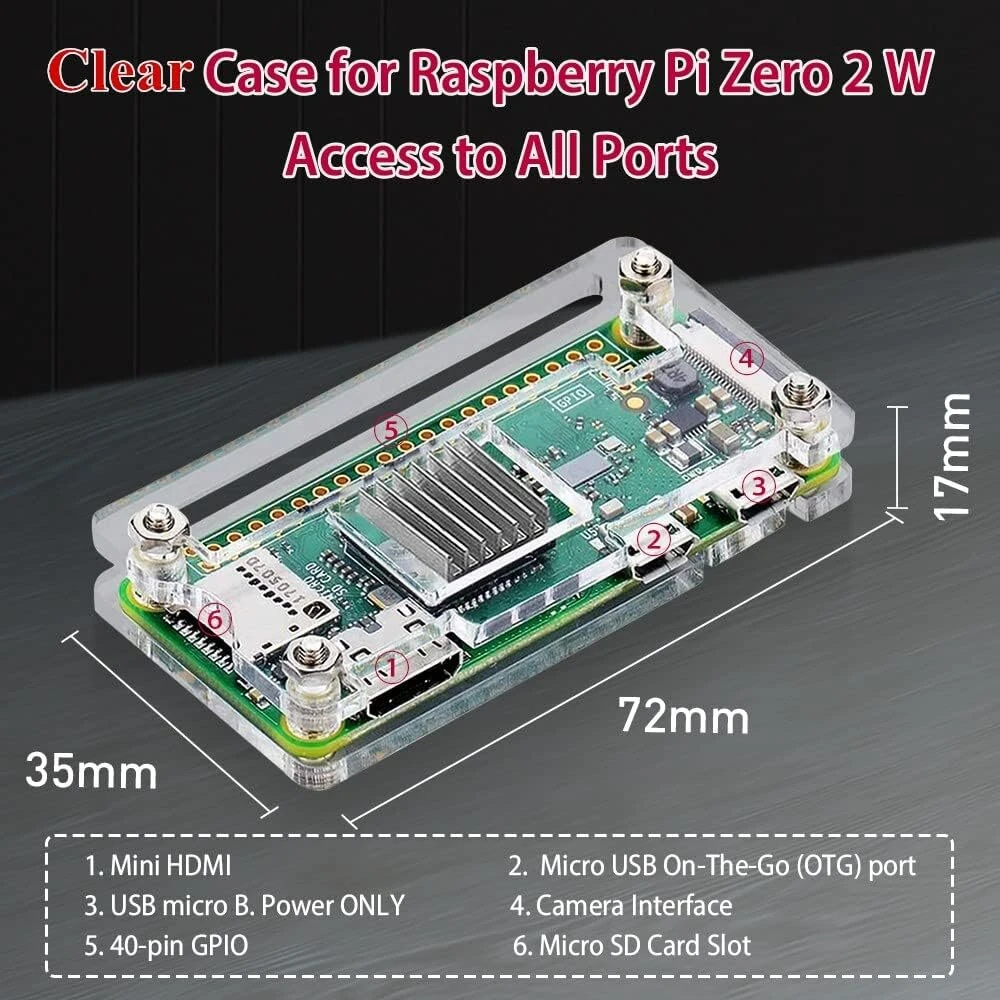 Geeekpi Raspberry Pi Zero 2w/zero W rinkinys: dėklas, Gpio, adapteriai