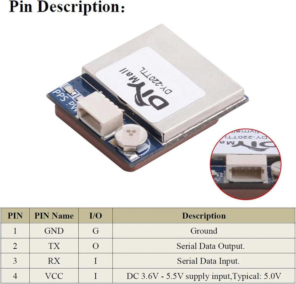 Geekstory Dy-220 gps imtuvo modulis dual gps glonass modulis navigacija ttl lygis 9600bps su aktyvia antena įmontuota atmintimi arduino fpv orlaiviui pakeisti bn-220 gps