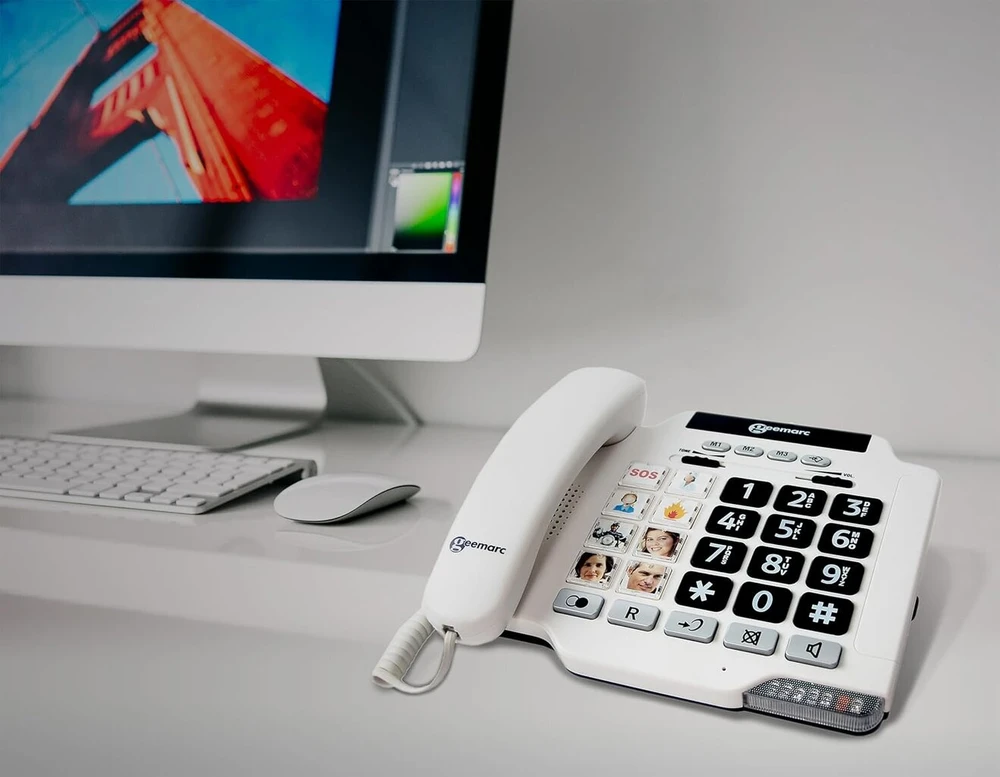 Geemarc Photophone 100 garsus laidinis telefonas su dideliais mygtukais ir nuotraukų Id – Uk versija