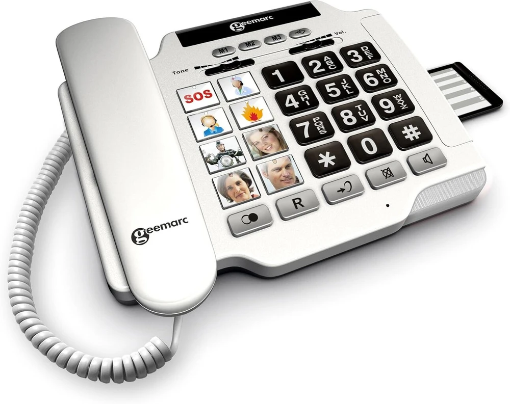 Geemarc Photophone 100 garsus laidinis telefonas su dideliais mygtukais ir nuotraukų Id – Uk versija