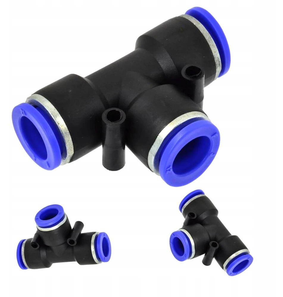 Geko pneumatinė žarna jungtis pu/pe t tipo fi 8mm