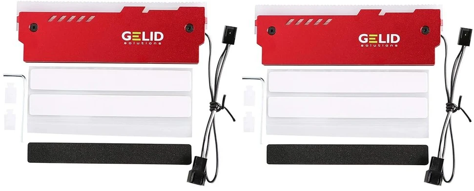 Pagrindinė plokštė Gelid Solutions Gelid Solution Lumen Rgb Ram atminties aušinimo rinkinys, 2 vnt., visiškai automatinis Rgb režimas - dvipusis vest heatsink - raudonas.