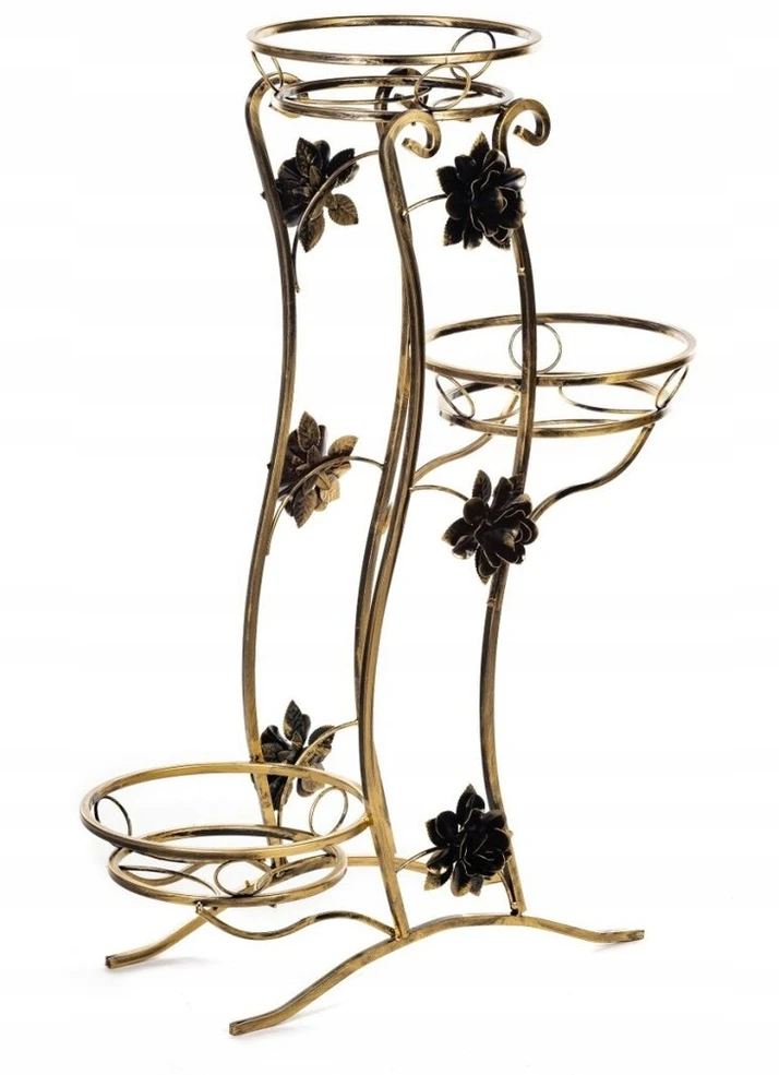 Gėlių lysvė metalinė pastatoma loft gėlių stovas 3 vazonams 100cm