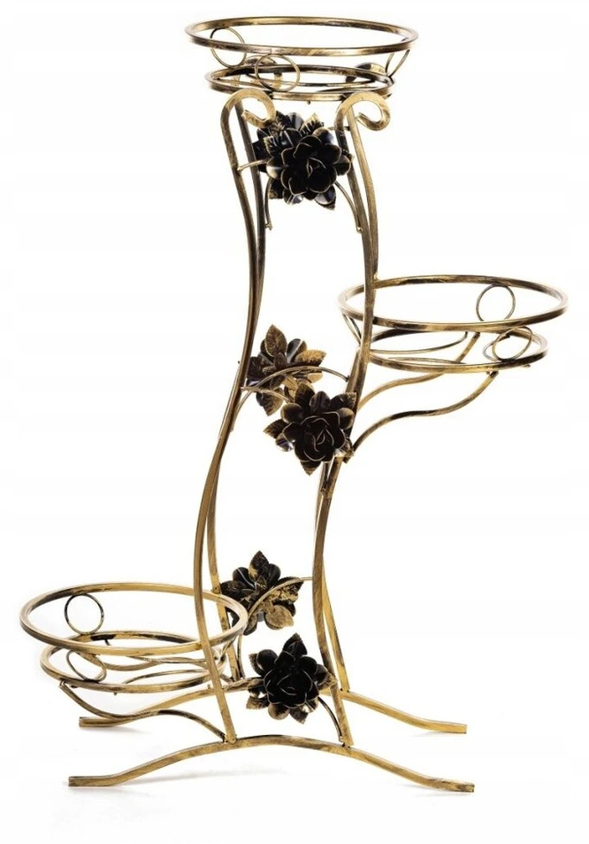 Gėlių lysvė metalinė pastatoma loft gėlių stovas 3 vazonams 100cm