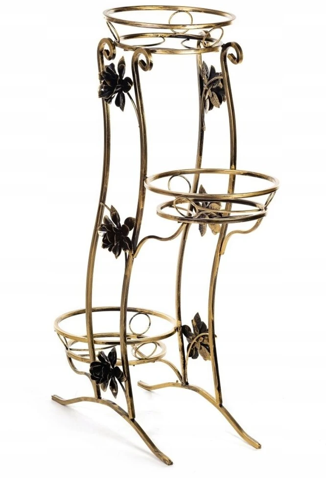 Gėlių lysvė metalinė pastatoma loft gėlių stovas 3 vazonams 100cm