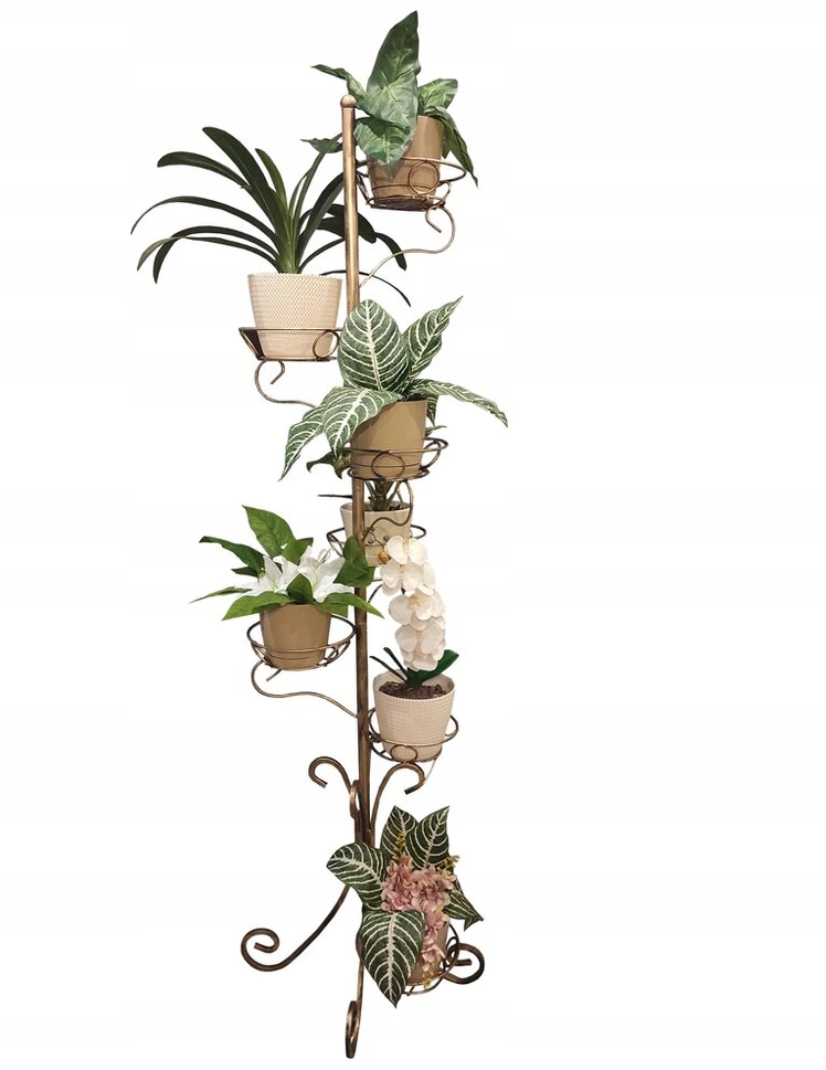 Gėlių stovas 7 gėlėms, metalinis loft stilius, didelis stovas