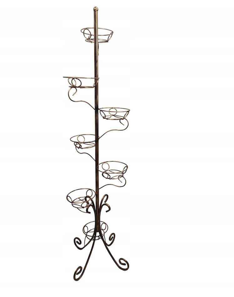 Gėlių stovas 7 gėlėms, metalinis loft stilius, didelis stovas