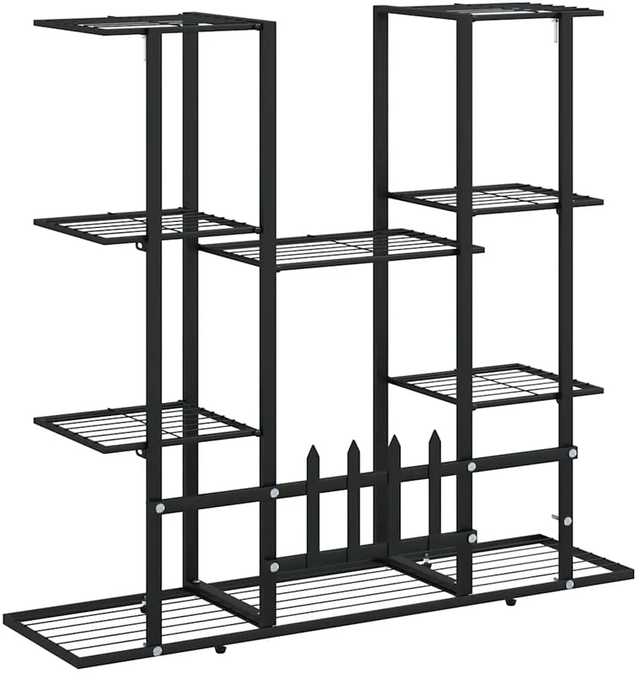 Gėlių stovas, juodos spalvos, 94,5x25x89cm, geležis