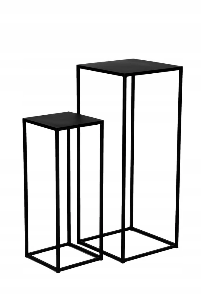 Gėlių stovas metalinis aukštas gėlių vazonas juodas loft 30x30x75 cm