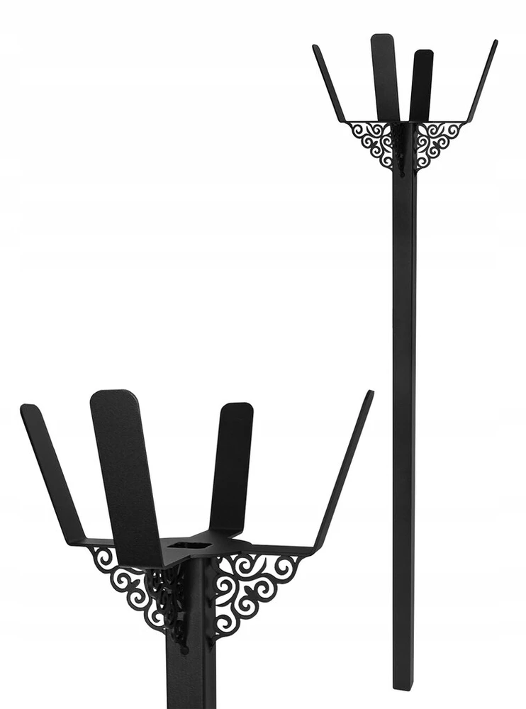 Gėlių stovas sodui metalinis gėlių stovas juodas 120cm 2 vnt.