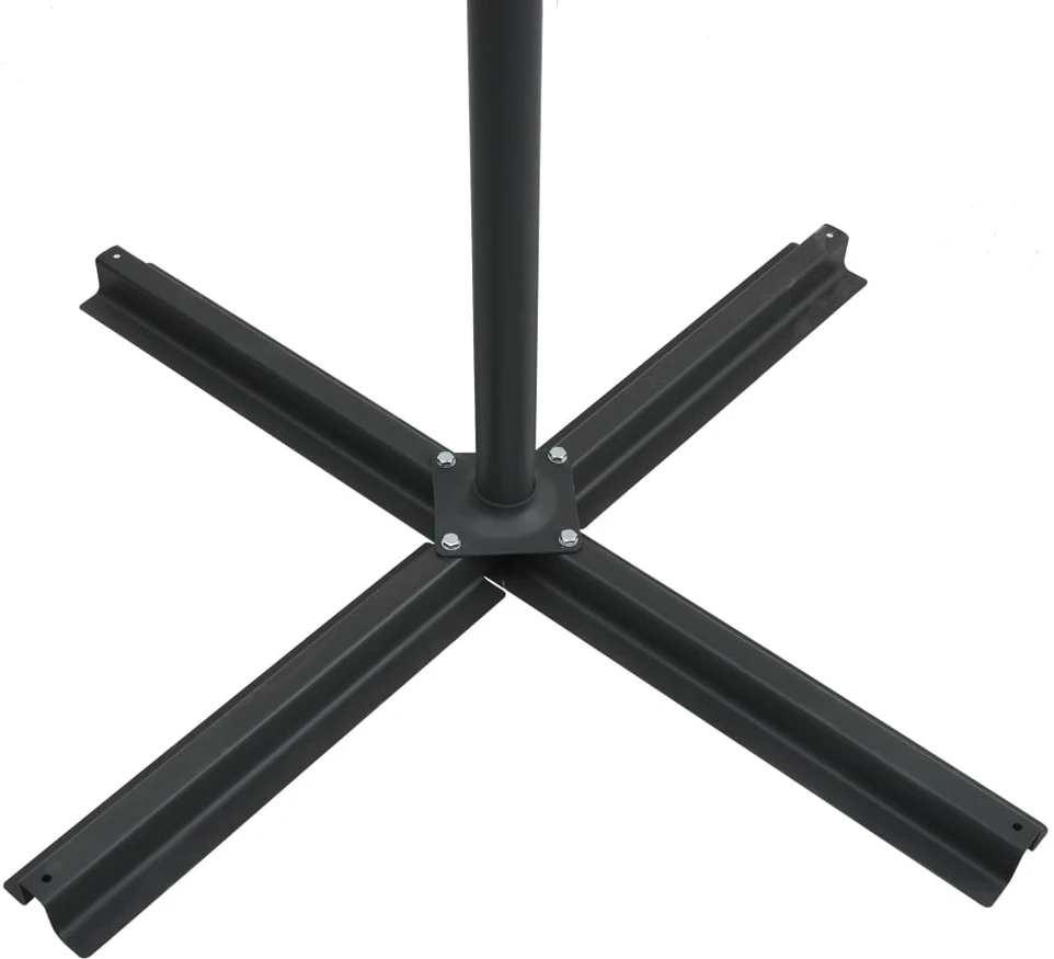 Gembinis skėtis su LED ir plieniniu stulpu, mėlynas, 250x250cm