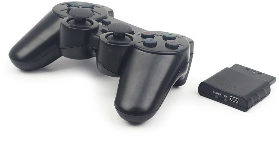 Gembird Jpd Wdv belaidis žaidimų valdymo pultas su vibracija Ps2/ps3/pc, juodas