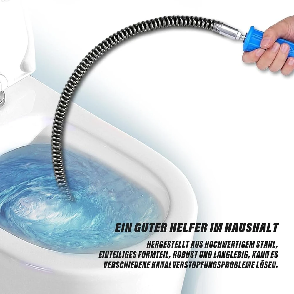 Gemsaya 2 x spiralė vamzdžių valymui, 10 m x 12 mm skersmens spiralinis kanalizacijos valiklis, daugiafunkcinis vamzdžių valymo velenas su elektriniais ir rankiniais adapteriais, vamzdžių valiklis su kanalizacijos valikliu, pjovimo galvutė