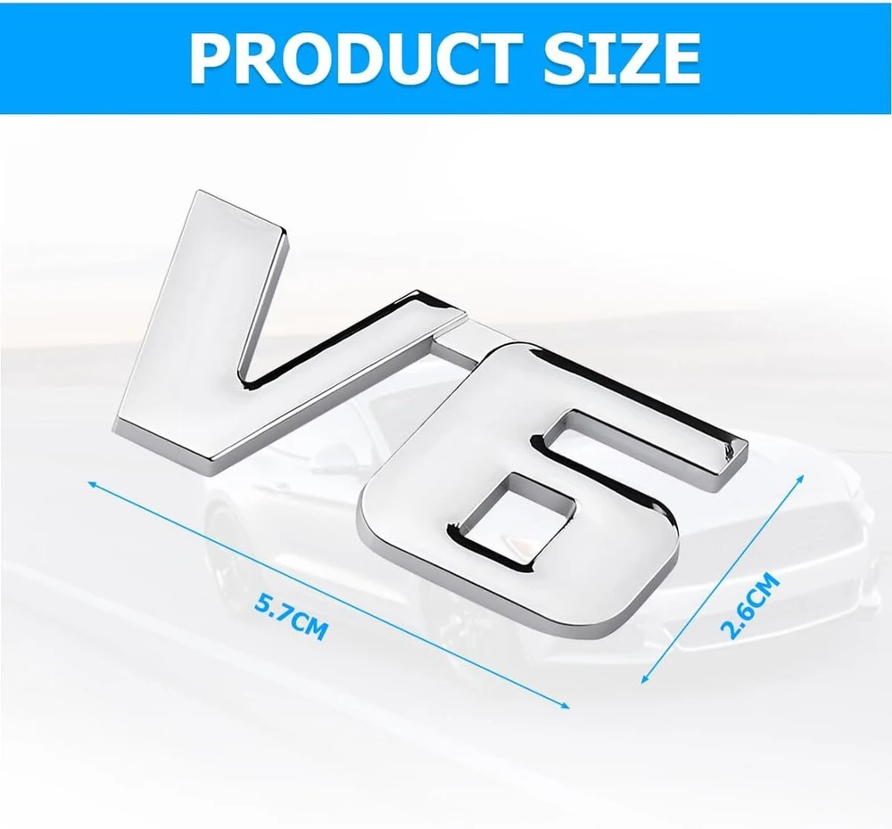 Generic 2 vnt. 3d emblemos ženklelis, automobilio lipdukas, metalinis variklio ekranas, automobilio lipdukas, emblemos ženklelis, automobilio lipdukas, tiuninginis metalas (v6)