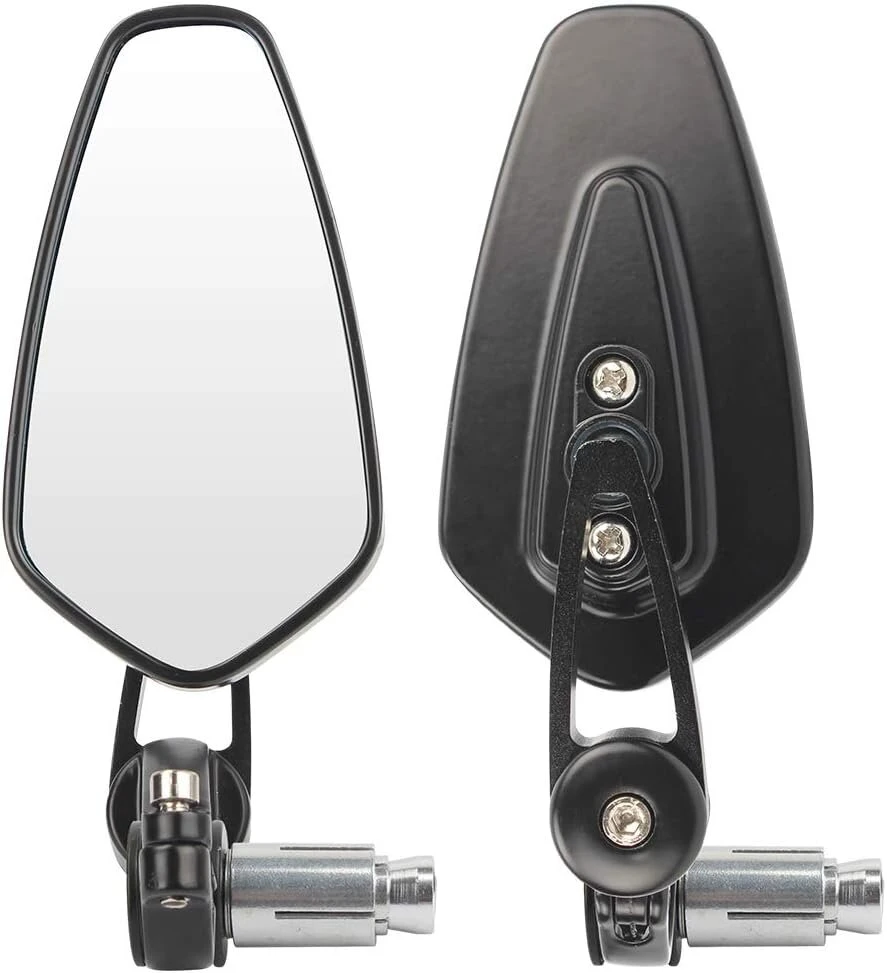 Ges motociklo modifikuotas galinio vaizdo veidrodėlis universalus 22 mm atbulinės eigos cnc galinio vaizdo veidrodėlis motociklo ovalus aliuminio galinio vaizdo veidrodėlis (baltas veidrodis)