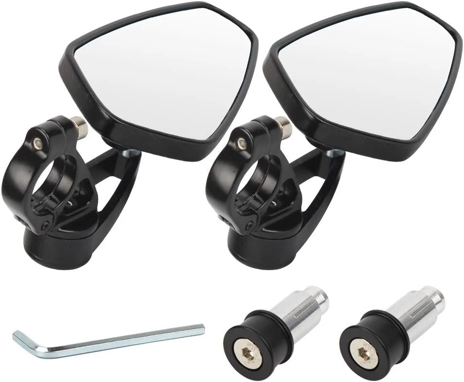Ges motociklo modifikuotas galinio vaizdo veidrodėlis universalus 22 mm atbulinės eigos cnc galinio vaizdo veidrodėlis motociklo ovalus aliuminio galinio vaizdo veidrodėlis (baltas veidrodis)