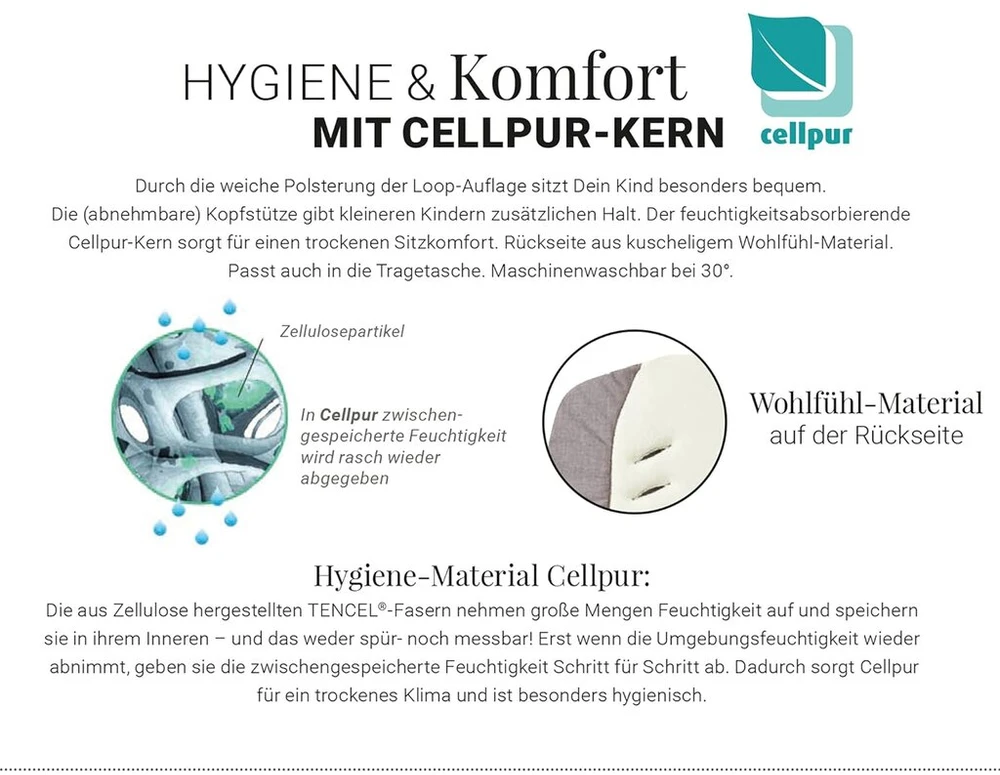 Gesslein Loop 244 sėdynės užvalkalas vežimėliui ir universalus reversinis įdėklas vasarai ir žiemai Tencel kvėpuojantis Flower Brown