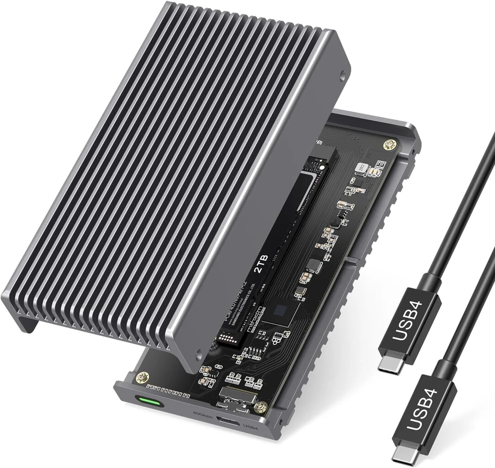 Gewokliy tylus 40 gbps m.2 nvme dėklas, usb c aliuminio išorinis ssd dėklas suderinamas su thunderbolt4/3 8tb ssd adapteriu, pcie gen4 m.2 ssd skaitytuvas, tinka 2280/2260/2242/2230mm