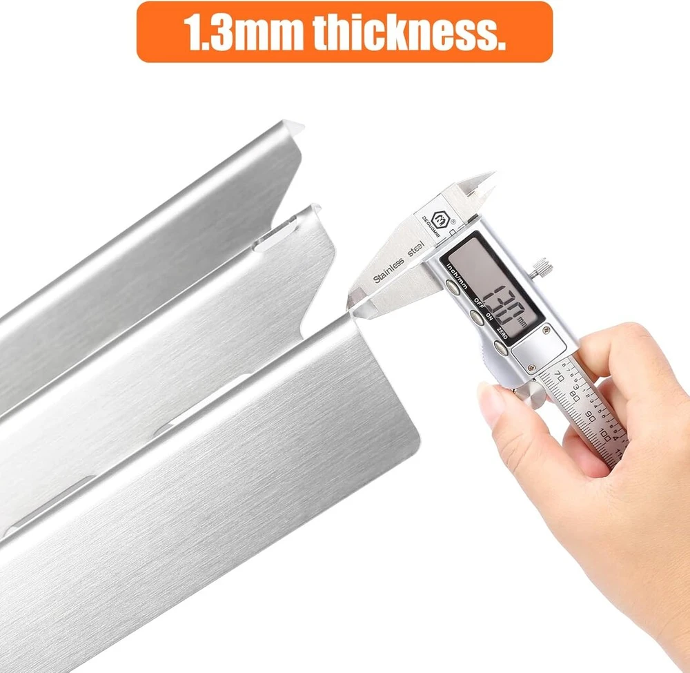 Gftime 40 x 15.2 cm nerūdijančio plieno degiklio dangtelio atsarginės dalys, skirtos Broilking Baron, Broilmate, Huntington, nerūdijančio plieno kaitinimo plokštės liepsnos skirstytuvas, 4 vnt.