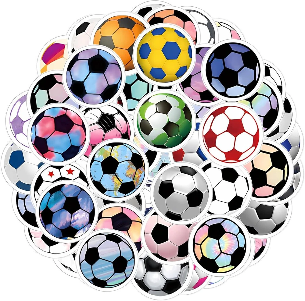 Giantree 60 futbolo lipdukų rinkinys, futbolo lipdukai, sporto lipdukai, futbolo aksesuarai, futbolo dovana scrapbooking'ui, menui, rankdarbiams, vaikų dekoravimui