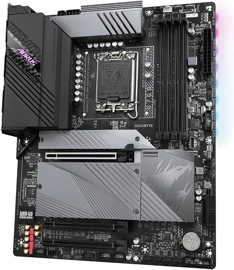 Gigabyte B760 Aorus Master Ddr4 pagrindinė plokštė - palaiko 14-os kartos Intel Core procesorius, 16*+1+1 fazių skaitmeninis Vrm, iki 5333mhz Ddr4 (oc), 3xpcie 4.0 M.2, Wi-fi 6e, 2.5gbe Lan, Usb 3.2 Gen 2
