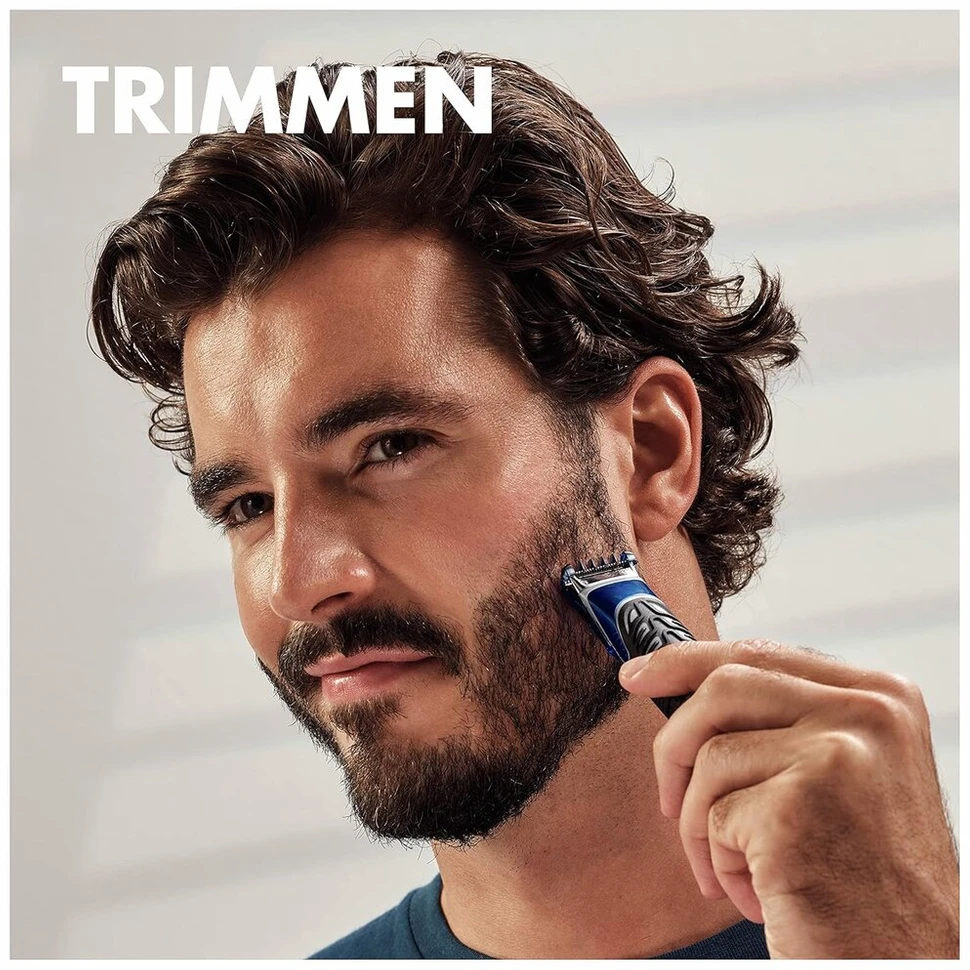 Gillette Fusion 5 Styler Skutimosi rinkinys vyrams, barzdos kirpiklis + skutimosi galvutė + 3 šukų antgaliai, dovana vyrams