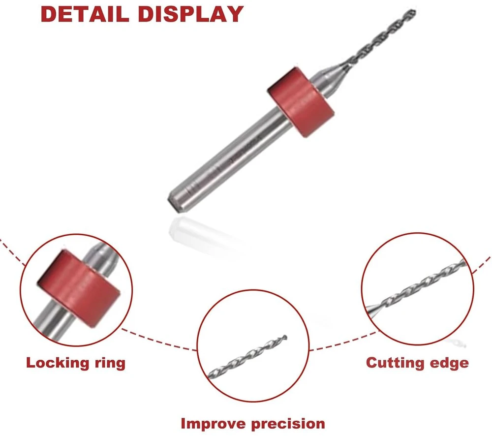 Giswell 20 dalių mini grąžtų rinkinys, preciziškas mini grąžtas pagamintas iš volframo plieno metalui ir grandinėms, 0,1–1,0 mm, 1,1–2,0 mm, graviravimo grąžtas, skirtas smulkiam gręžimui