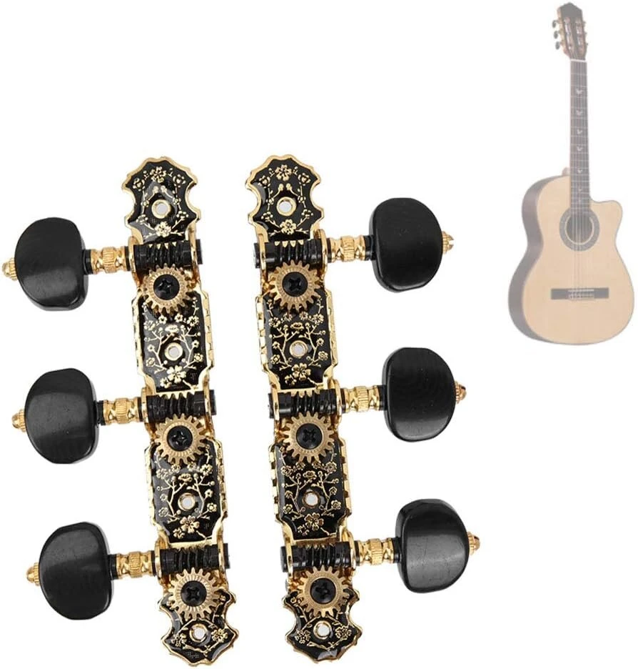 Gitaros stygų derinimo mygtukai, lengvai naudojamas 1:18 stygų derintuvas mechanikams, klasikinės gitaros stygų derintuvas, gitaros stygos, derintuvo kaiščiai klasikinei gitarai derinti