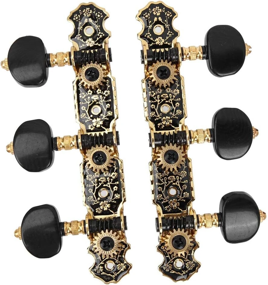 Gitaros stygų derinimo mygtukai, lengvai naudojamas 1:18 stygų derintuvas mechanikams, klasikinės gitaros stygų derintuvas, gitaros stygos, derintuvo kaiščiai klasikinei gitarai derinti