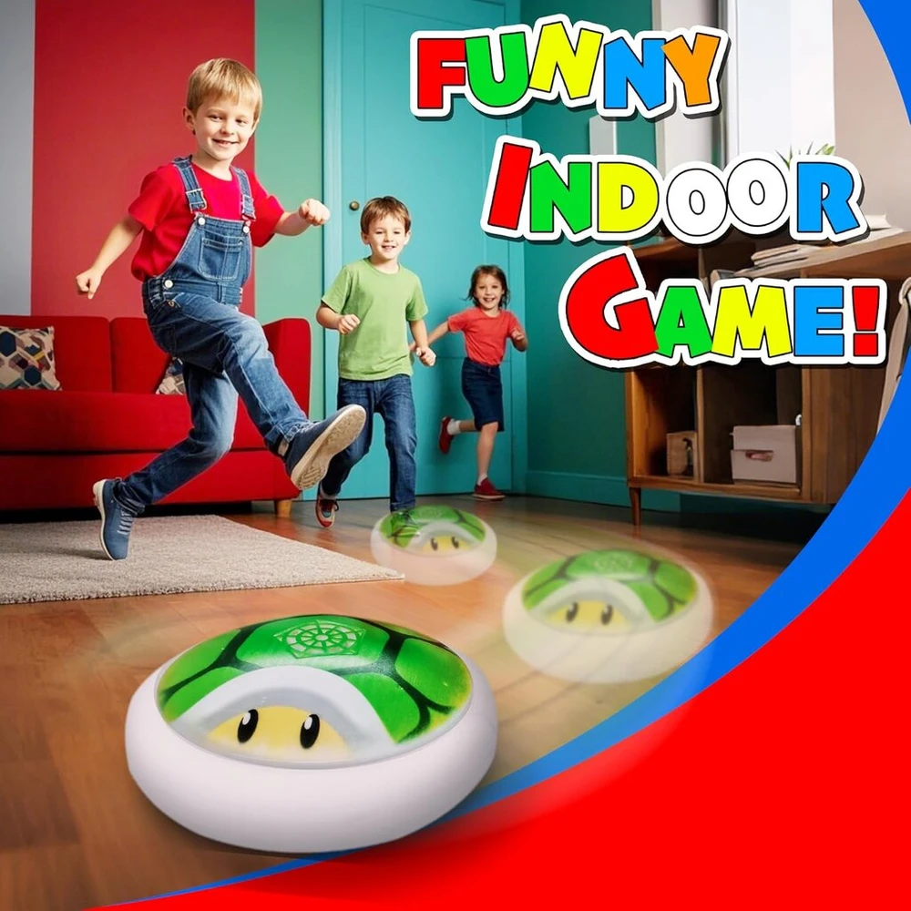 Glückpa Mario hover futbolo kamuolys su led, žaislas vaikams, žaidimas patalpose/lauke, oro galios futbolo kamuolys vaikams nuo 3 4 5 6 7 8-12 metų, futbolo dovana berniukams ir mergaitėms nuo 3-10 metų