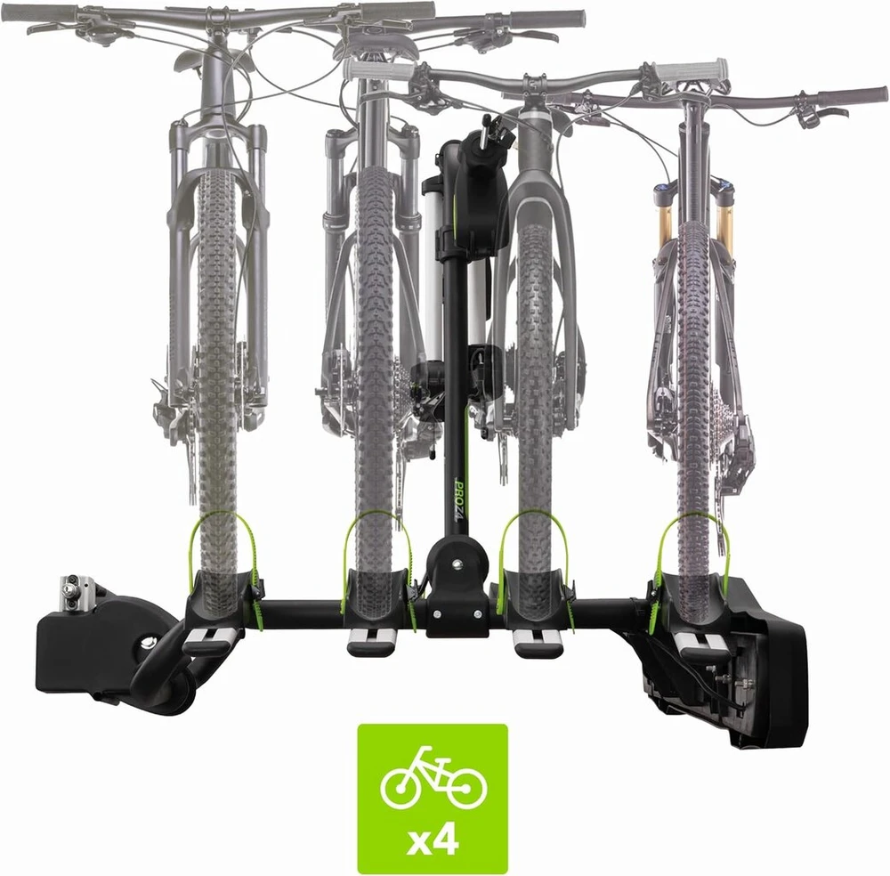 Go biker dviračių laikiklis 2 ir 4 elektriniams ir standartiniams dviračiams, talpa 60 kg, apsauga nuo vagystės, sulankstomas, pakreipimo funkcija, pilot 6 funkcijos, e-bike (pro z4)