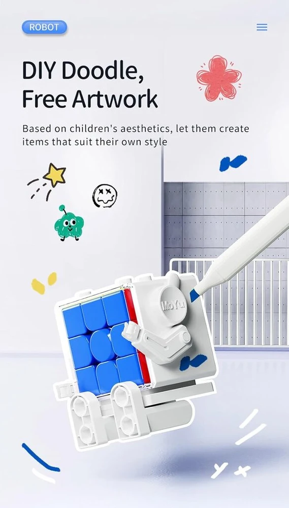 Gobus Moyu Cube Robot Mfjs 4x4 Cube rinkinys ir dėžutė