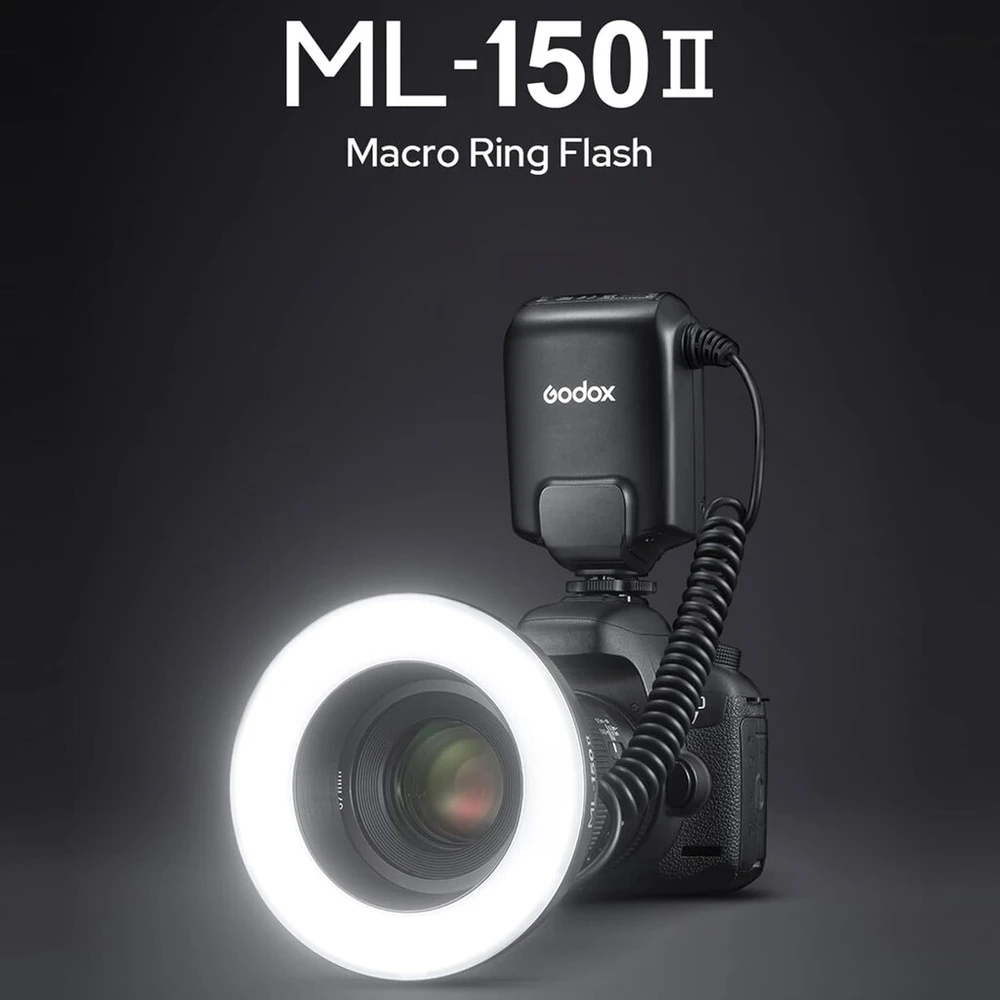 Objektyvas Godox Ml-150ii Makro Žiedinė Blykstė su Adapteriais