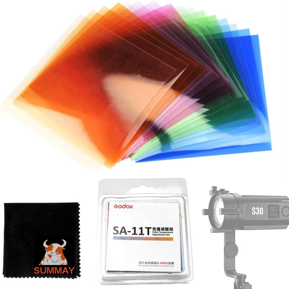Godox S30 spalvų filtras Sa-11t spalvų filtrų rinkiniai fokusavimo Led vaizdo šviestuvui (sa-11t)
