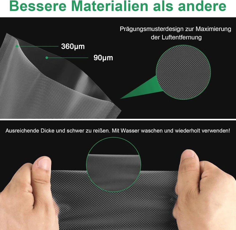 Gokilife vakuuminiai maišeliai – 100 maišelių 15 x 25 cm, atsparūs plyšimui, apytiksliai 450 µm, vakuuminė plėvelė visiems vakuuminiams aparatams ir maisto vakuuminiams aparatams, profesionalūs folijos maišeliai be Bpa, atsparūs virimui ir sous vide