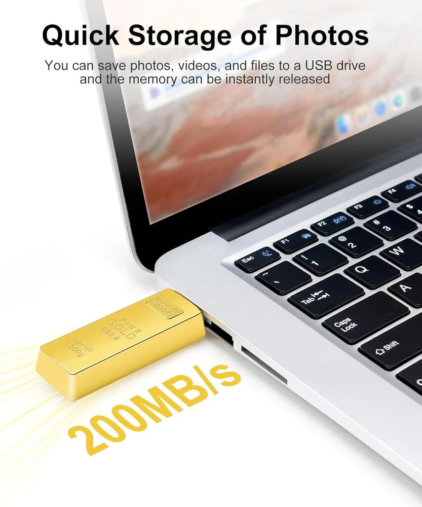 Goldbarren usb atmintinė usb 2.0 atmintinė atminties kortelė usb išorinė duomenų saugykla dovana vaikams studentams (32gb)