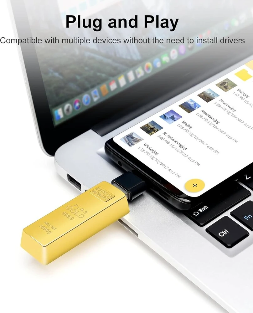 Goldbarren usb atmintinė usb 2.0 atmintinė atminties kortelė usb išorinė duomenų saugykla dovana vaikams studentams (32gb)