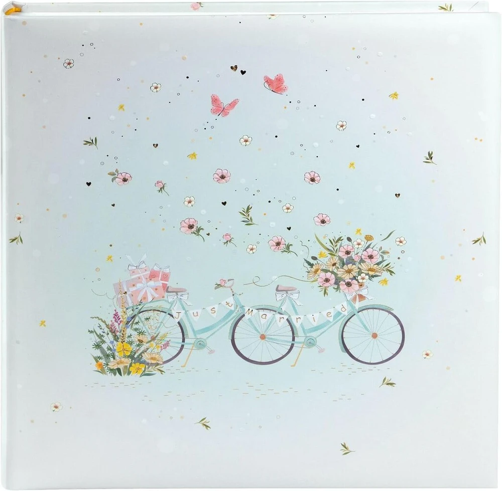Goldbuch 08 042 vestuvių albumas „floral Tandem“ nuotraukų albumas su 60 baltų puslapių ir pergamentiniais skirtukais, atminimo albumas su „floral Tandem“ motyvu, nuotraukų albumas įsimylėjėliams, apie 30 x 31 x 4 cm